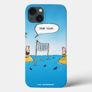 iPhone 13 Coque Caricature amusante de Shark Volleyball