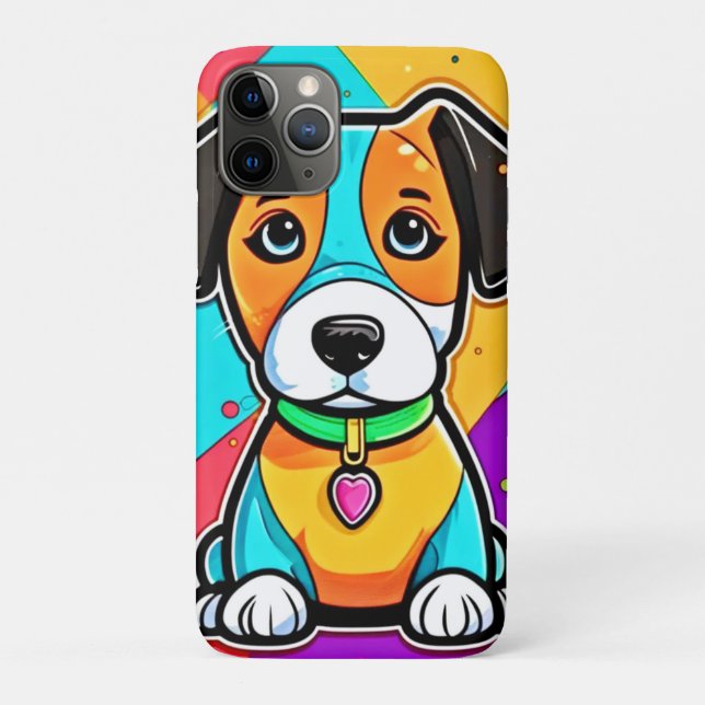 Coques Case-Mate iPhone Caricature colorée Art Chiot Imprimer (Dos)