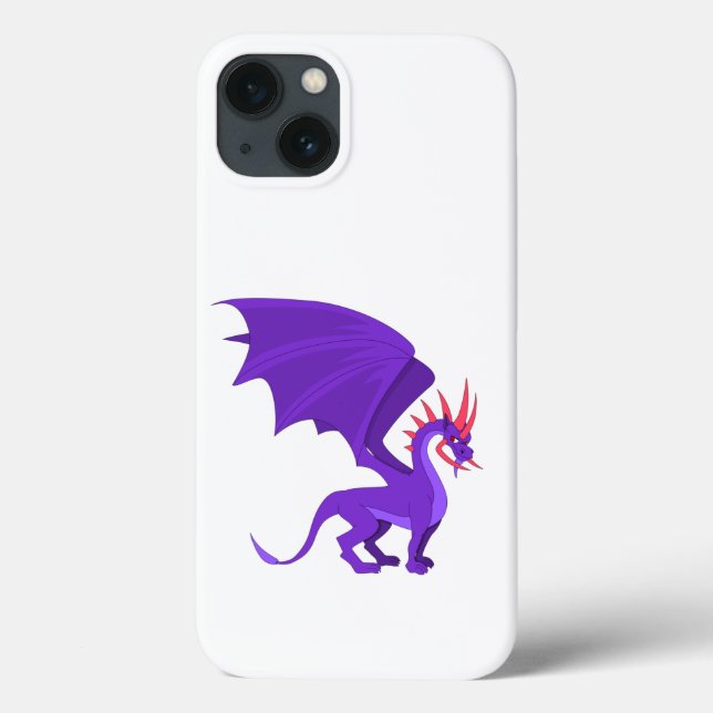 Coques Case-Mate iPhone Caricature de dragon violet (Verso)
