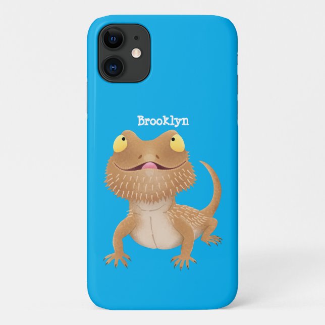 Coques Case-Mate iPhone Caricature de lézard de dragon à barbe (Dos)