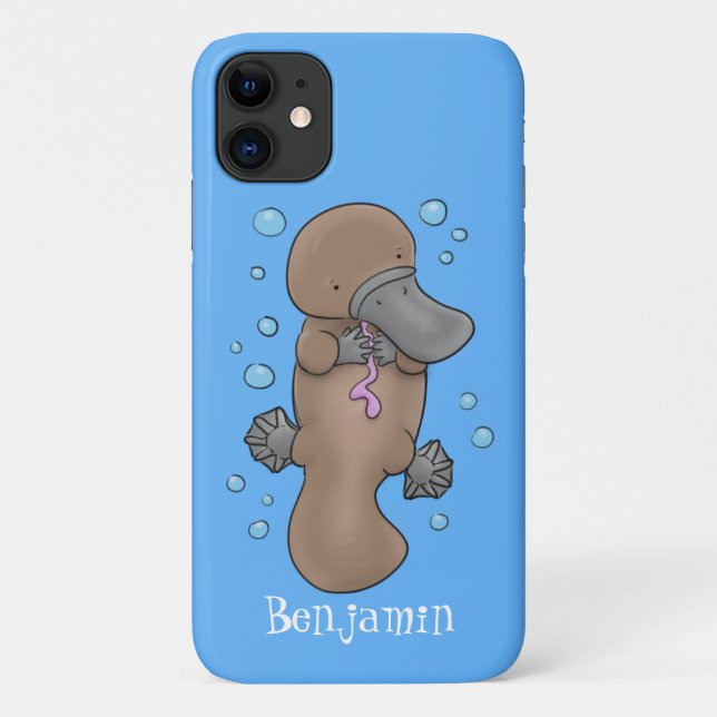 Coques Case-Mate iPhone Caricature de platypus bébé très heureuse (Dos)