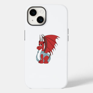 Coque Pour iPhone 14 Caricature Dragon Rouge