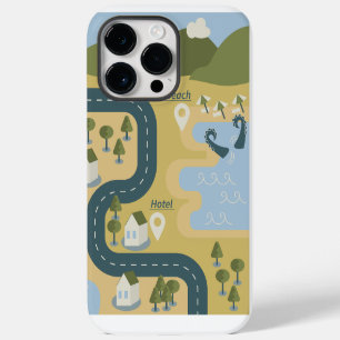 Coque Pour Pour iPhone 14 Pro Max Caricature élégante paysage carte de voyage