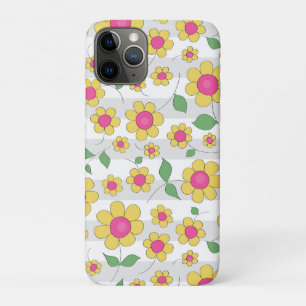 Case-Mate iPhone Case Caricature fleurie design jaune marguerite doodé