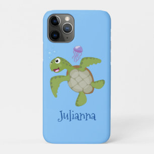 Case-Mate iPhone Case Caricature joyeuse de tortue de mer verte mignonne