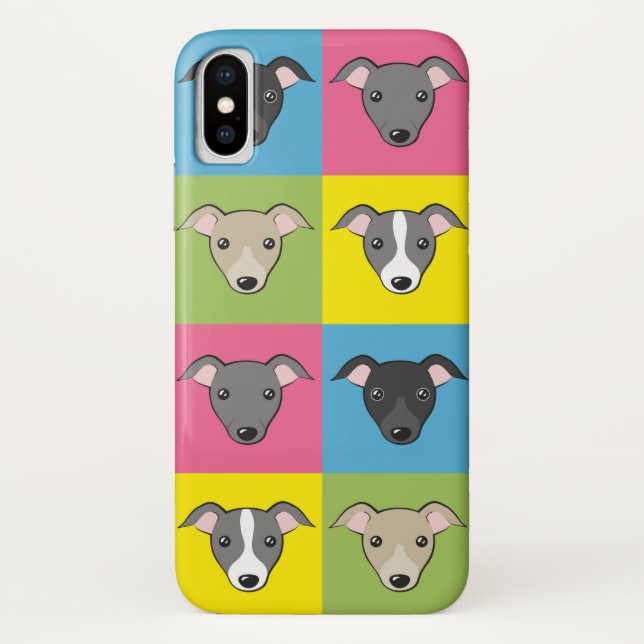 Coques Case-Mate iPhone Caricature mignonne italien greyhounds pop art mot (Dos)
