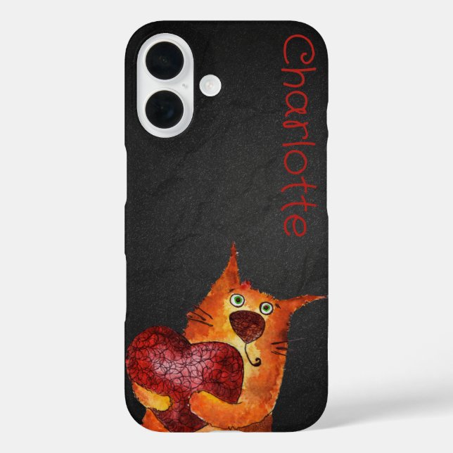 Coques Case-Mate iPhone Caricature orange mignon chats nom charbon (Verso)