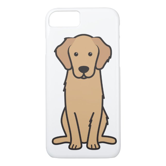 Coques Case-Mate iPhone Caricature pour chien d'or (Dos)