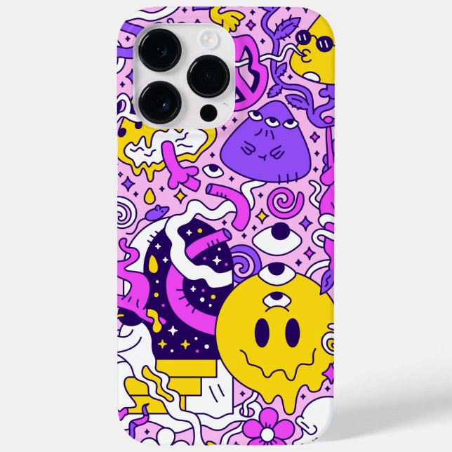 Coques Case-Mate iPhone Caricatures de Doodle (Verso)