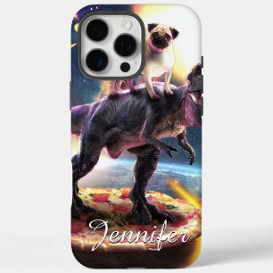 Coques iPhone 16 Pro Max Carlin équitation dinosaur licorne dans l'espace