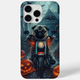 Coque iPhone 15 Pro Max Carlin équitation moto Halloween effroi