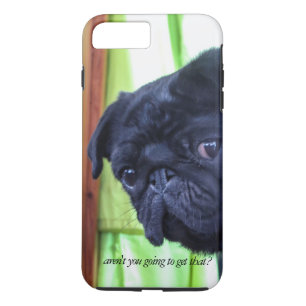 Coque iPhone 8 Plus/7 Plus Carlin noir mignon avec attitude photo