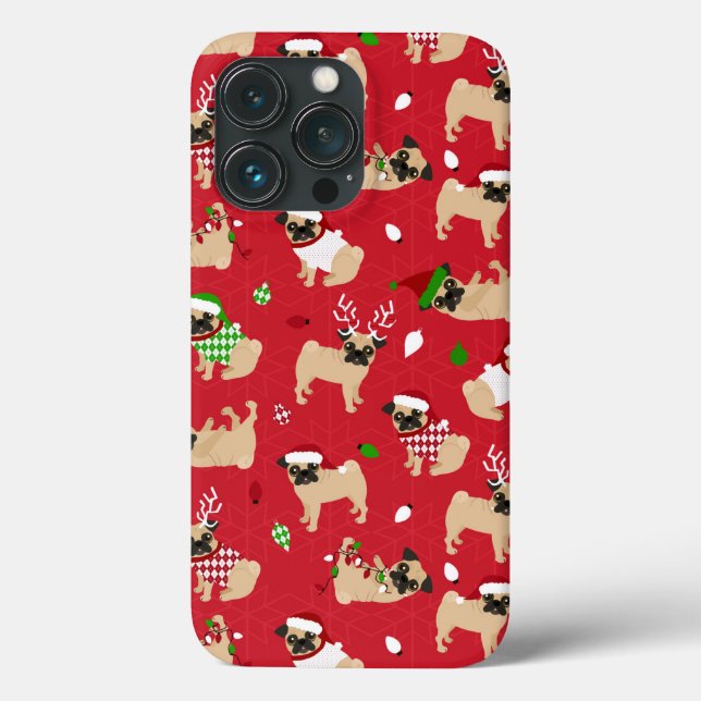 Coques Case-Mate iPhone Carlins de Noël Rouge (Verso)