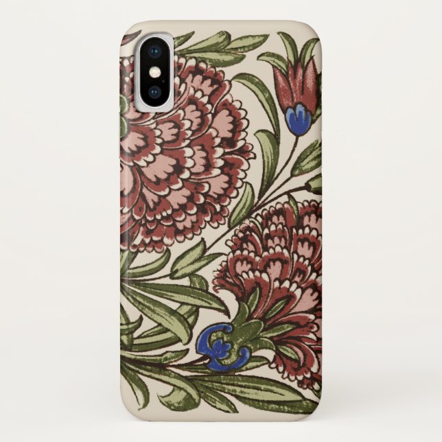 Coques Case-Mate iPhone Carnation Carrelage Fleur Antique Art Rustique (Dos)