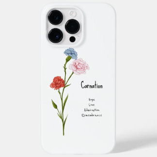 Coque Pour Pour iPhone 14 Pro Max Carnation Janvier Fleur de naissance aquarelle Art