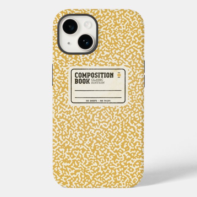 Coques Case-Mate iPhone Carnet de composition Jaune Coque-coque iphone-Mat (Verso)