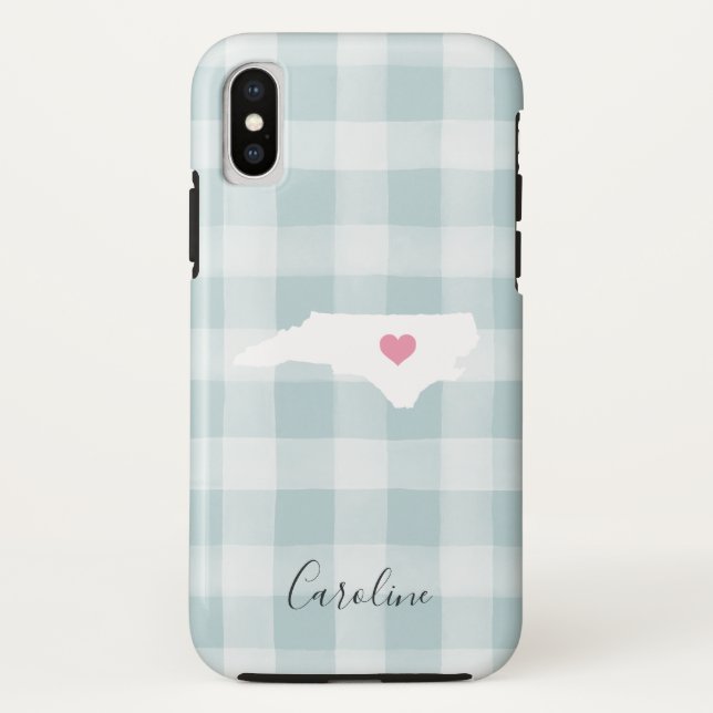 Coques Case-Mate iPhone Carolina Nord État Silhouette Monnaie Rustique Pla (Dos)