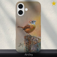 Carolina Wren Oiseau Peinture Initiales Nom person