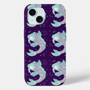 Coque Pour iPhone 15 Carpe Koi Pastel Art Populaire Fantaisiste Sous-