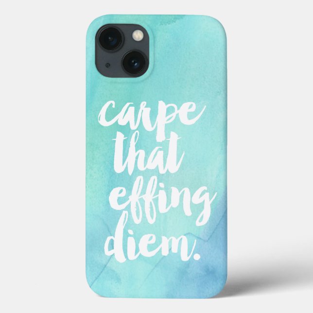 Coques Case-Mate iPhone Carpe that Effing Diem Phone Case | Aqua (Verso)