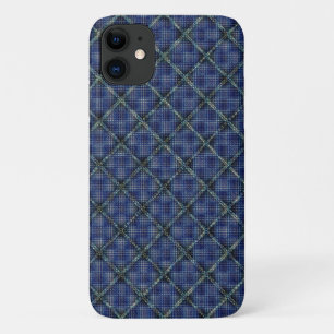 Case-Mate iPhone Case Carré à damiers bleu avec points pixélisés