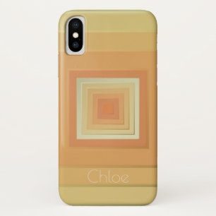 Etui iPhone Case-Mate Carré géométrique classique (jaune doux et orange)