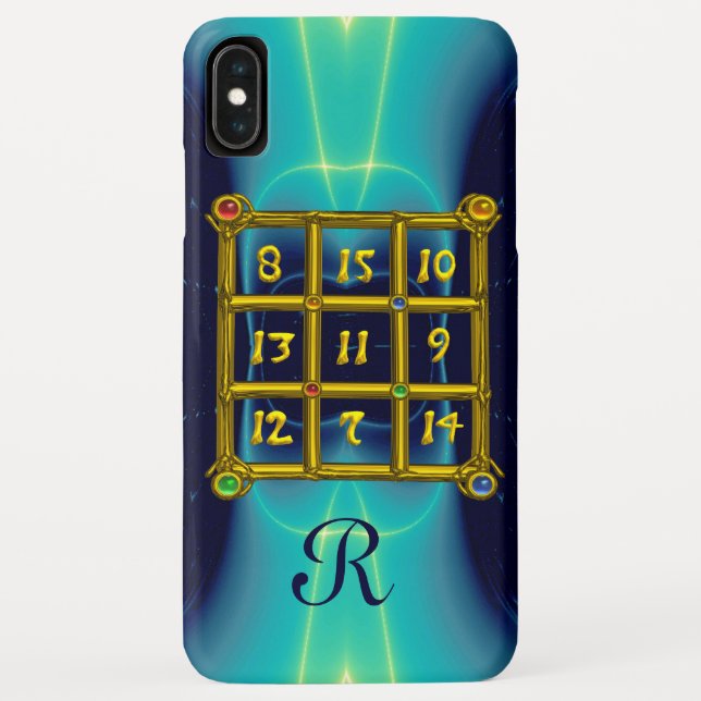 Coques Case-Mate iPhone CARRÉ MAGIC 33 MONOGRAM Turquoise, Aqua Blue Turqu (Dos)