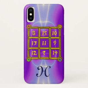 Coque iPhone X CARRÉ MAGIQUE 33 MONOGRAM rose Lilac, violet