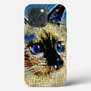 Case-Mate iPhone Case Carreaux de mosaïque de chat siamois aux yeux bleu
