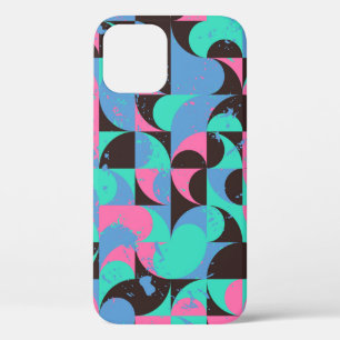 Case-Mate iPhone Case Carreaux de motif vintages et transparents en noir