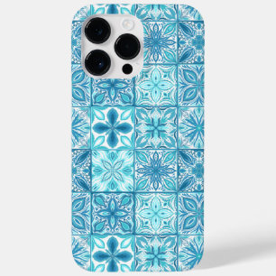 Coque Pour Pour iPhone 14 Pro Max Carreaux décorés en bleu et blanc