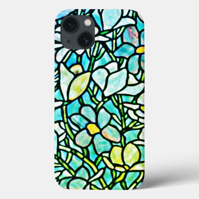 Coques Case-Mate iPhone Carreaux Floraux Mosaïque Verte (Verso)