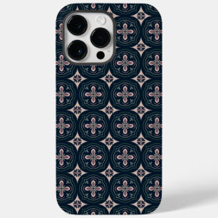 Coque Pour Pour iPhone 14 Pro Max carreaux géométriques floraux de couleur terreuse
