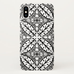 Etui iPhone Case-Mate carreaux marocains - blanc et noir