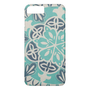 Coques Pour iPhone Carrelage Batik Bleu I