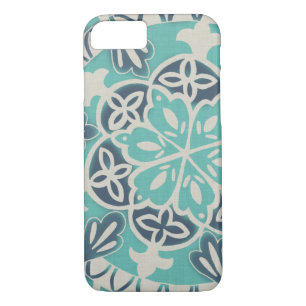 Coque iPhone 8/7 Carrelage Batik Bleu I