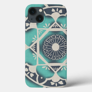 Etui iPhone 13 Carrelage bleu Batik II