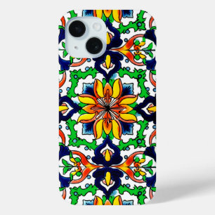 Coque Pour iPhone 15 Carrelage Talavera Mexicaine No 6