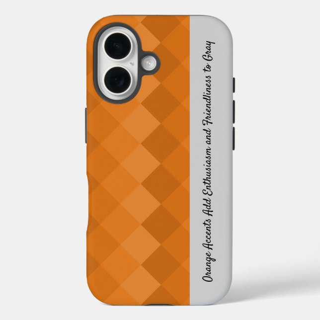 Coques Case-Mate iPhone Carrelage Terre Motif Orange & Gris (Verso)