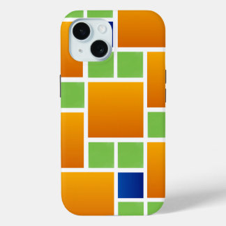 Coque Pour iPhone 15 Carrés à dégradé orange
