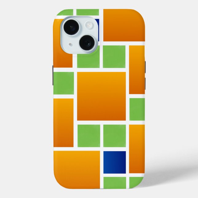Coques Case-Mate iPhone Carrés à dégradé orange  (Verso)