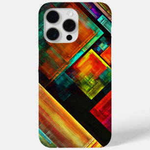 Coque iPhone 15 Pro Max Carrés colorés Motif d'art Abstrait moderne #04