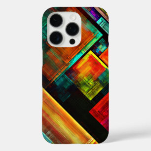 Coques iPhone 16 Pro Carrés colorés Motif d'art Abstrait moderne #04