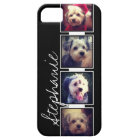 Carrés de collection photo noir et blanc avec nom