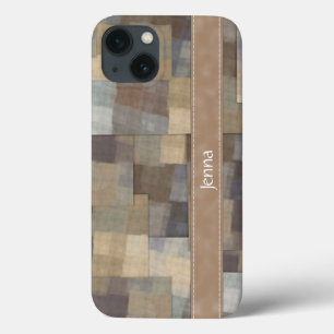 Etui iPhone 13 Carrés de Patchwork