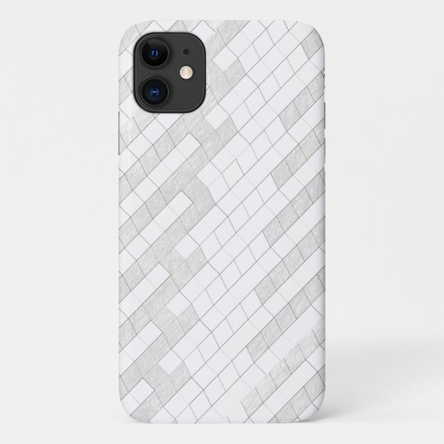 Coques Case-Mate iPhone carrés en zigzag gris... (Dos)