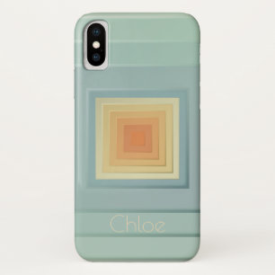 Etui iPhone Case-Mate Carrés géométriques classiques (bleu clair et jaun