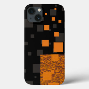 Case-Mate iPhone Case Carrés noirs gris brun brun orange blocs abstraits
