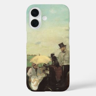 Coques iPhone 16 Carriage aux courses par Edgar Degas, Art vintage