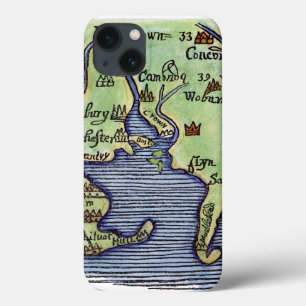 ETUI iPhone Case-Mate CARTE 1677 DE LA NOUVELLE ANGLETERRE